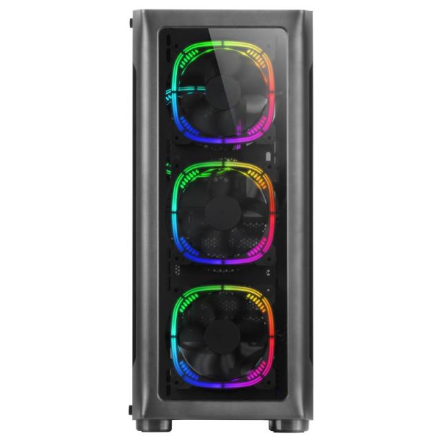 Mars Gaming - MC-NEO, Torre Gaming XXL E-ATX, Ventana Lateral y Frontal Cristal Templado, 4X Ventiladores ARGB 120mm + V - MCNEO