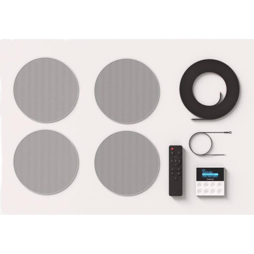 Fonestar - KS-WALL-4 sistema de audio para el hogar Minicadena de música para uso doméstico 50 W Negro, Gris, Blanco