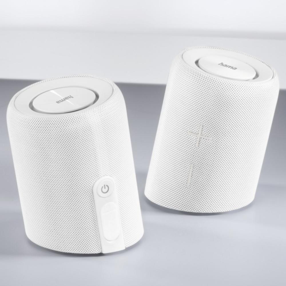 Hama - Twin 3.0 Altavoz portátil estéreo Blanco 30 W