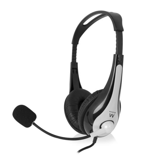Ewent - EW3562 auricular y casco Auriculares Alámbrico Diadema Llamadas/Música Negro, Plata