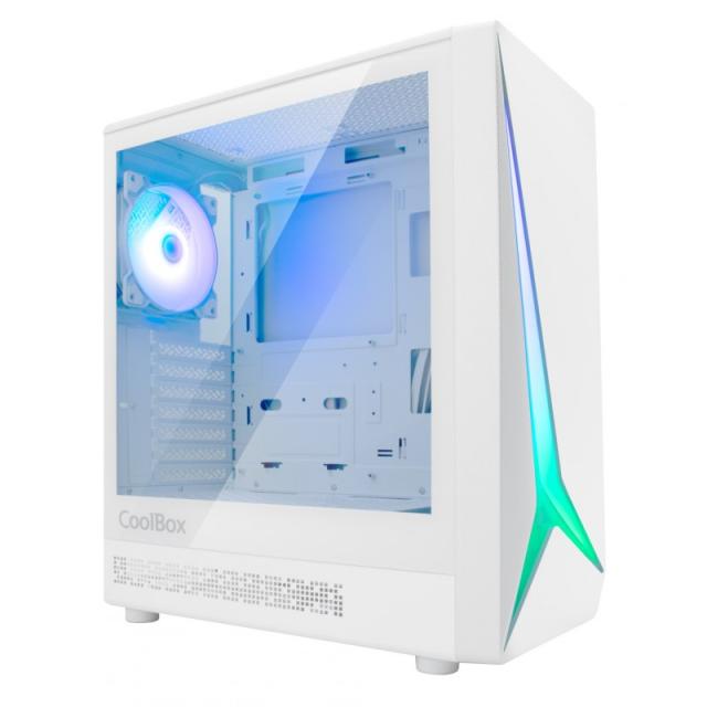 CoolBox - GAMING CAJA ATX GA450 STARLIGHT WHITE ARGB USB-C 3.2 GEN1 SIN FTE + 1 VENTILADOR