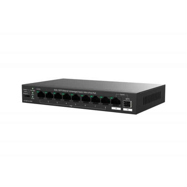 IP-COM Networks - G1110PF-8-120W switch No administrado Gigabit Ethernet (10/100/1000) Energía sobre Ethernet (PoE) Negro