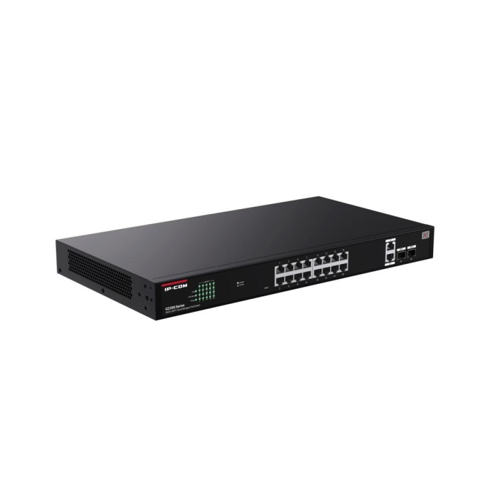 IP-COM Networks - G2220P-16-250W switch Gestionado Gigabit Ethernet (10/100/1000) Energía sobre Ethernet (PoE) Negro