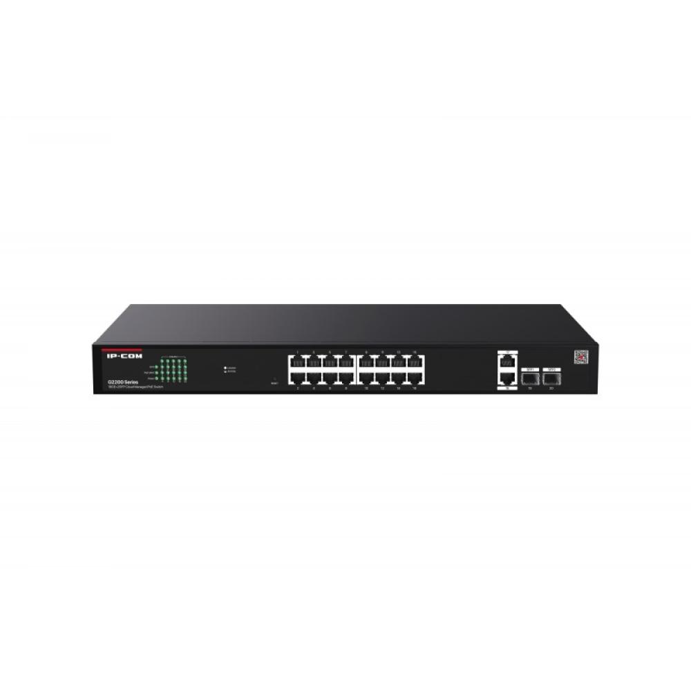 IP-COM Networks - G2220P-16-250W switch Gestionado Gigabit Ethernet (10/100/1000) Energía sobre Ethernet (PoE) Negro