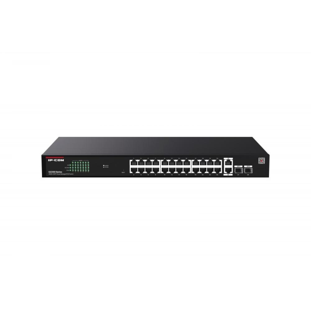 IP-COM Networks - G2228P-24-410W switch Gestionado Gigabit Ethernet (10/100/1000) Energía sobre Ethernet (PoE) Negro