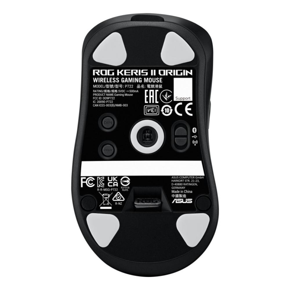 ASUS - ROG Keris II Origin BLK ratón Juego mano derecha RF Wireless + Bluetooth + USB Type-A Óptico 42000 DPI