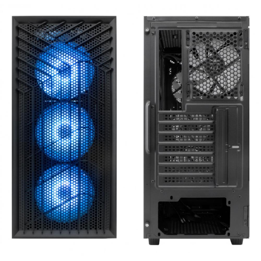 CoolBox - GAMING CAJA ATX GA300 GRIDLINE ARGB BLACK USB-C 3.2 GEN1 SIN FTE + 5 VENTILADORES