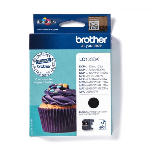 Brother - LC123BK cartucho de tinta 1 pieza(s) Original Negro