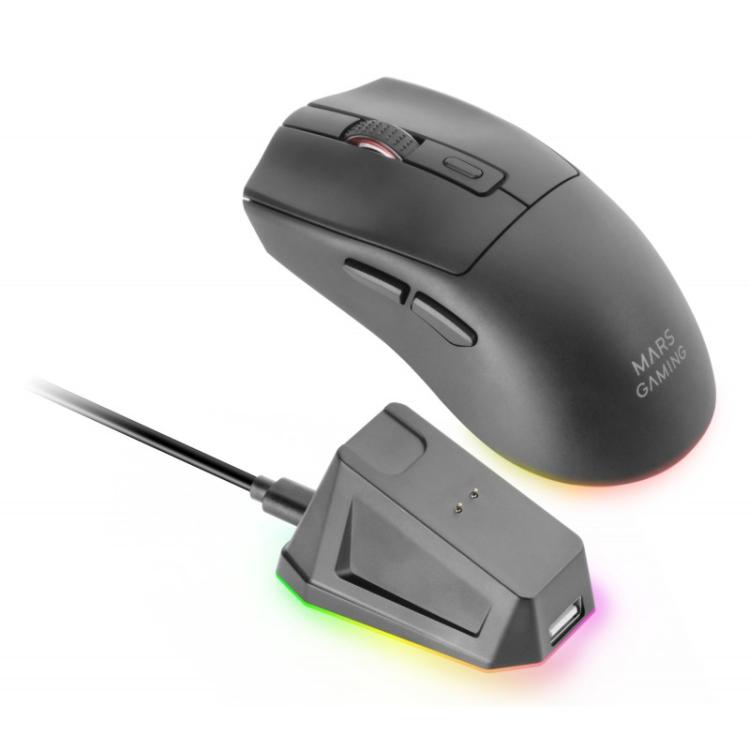 Mars Gaming - MM-T3 ratón Juego mano derecha RF Wireless + Bluetooth + USB Type-C Óptico 14400 DPI