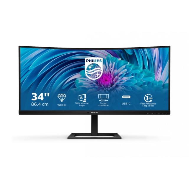 Philips - E Line 346E2CUAE/00 pantalla para PC 86,4 cm (34") 3440 x 1440 Pixeles Wide Quad HD+ LCD Negro