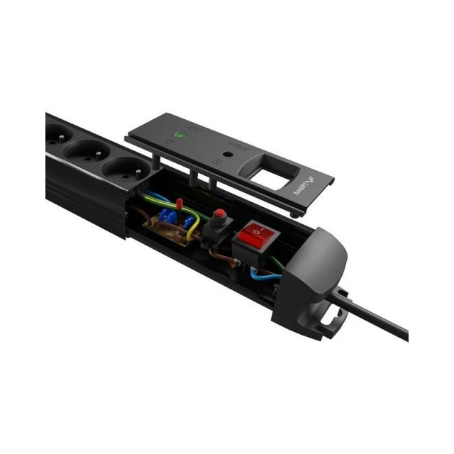 Lanberg - SP1-05F-0150-BK base múltiple 1,5 m 5 salidas AC Interior Negro