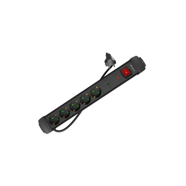 Lanberg - SP1-05F-0150-BK base múltiple 1,5 m 5 salidas AC Interior Negro