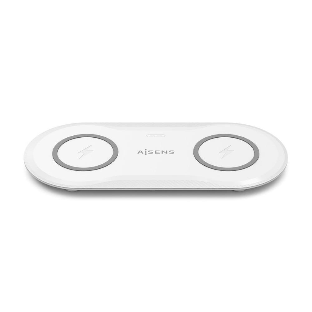 AISENS - Cargador Inalambrico USB-C 15W 2 en 1 Para Movil Auriculares, Blanco