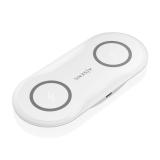 AISENS - Cargador Inalambrico USB-C 15W 2 en 1 Para Movil Auriculares, Blanco