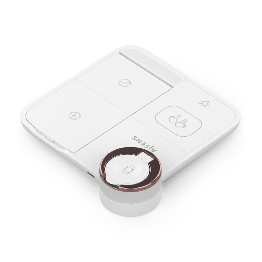 AISENS - Cargador Inalambrico USB-C 4 en 1 De 15W Para Movil, Apple Watch, Auriculares Con Estuche De Carga, - ASCH-15W4WC061-W