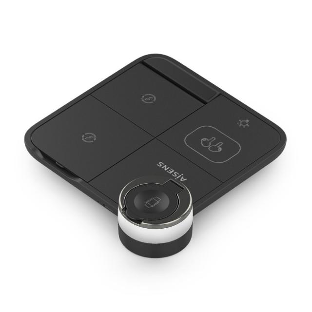 AISENS - Cargador Inalambrico USB-C 4 en 1 De 15W Para Movil, Apple Watch, Auriculares Con Estuche De Carga, - ASCH-15W4WC062-BK