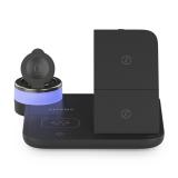 AISENS - Cargador Inalambrico USB-C 4 en 1 De 15W Para Movil, Apple Watch, Auriculares Con Estuche De Carga, - ASCH-15W4WC062-BK