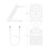 AISENS - Cargador Inalambrico USB-C 4 en 1 De 15W Para Movil, Apple Watch, Auriculares Con Estuche De Carga, - ASCH-15W4WC063-W