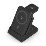 AISENS - Cargador Inalambrico USB-C 4 en 1 De 15W Para Movil, Apple Watch, Auriculares Con Estuche De Carga, - ASCH-15W4WC064-BK