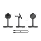 AISENS - Cargador Inalambrico USB-C 4 en 1 De 15W Para Movil, Apple Watch, Auriculares Con Estuche De Carga, - ASCH-15W3WC066-BK