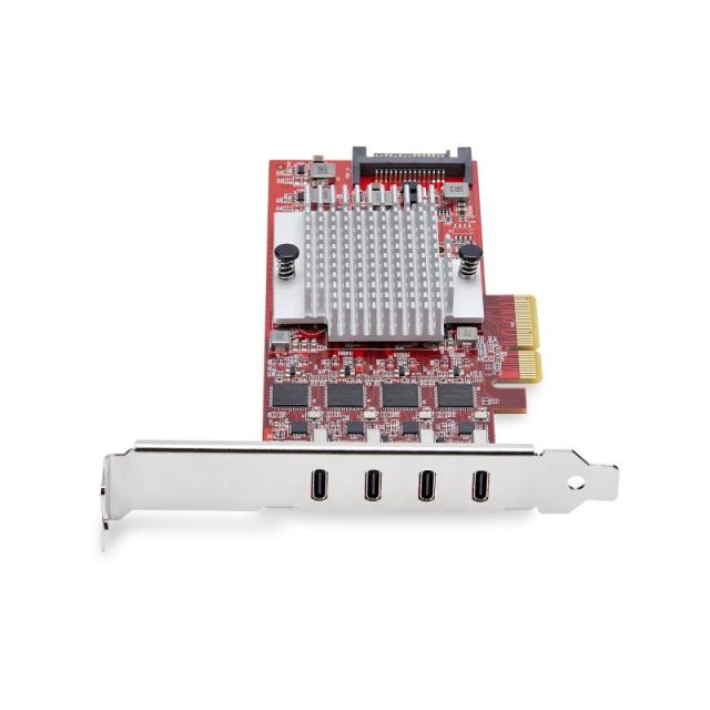 StarTech.com - Tarjeta PCIe USB-C de 4 Puertos - Hub Interno USB Tipo C - USB 3.2 10Gb - 4 Controladores Indep - P10Q4C-USB-CARD