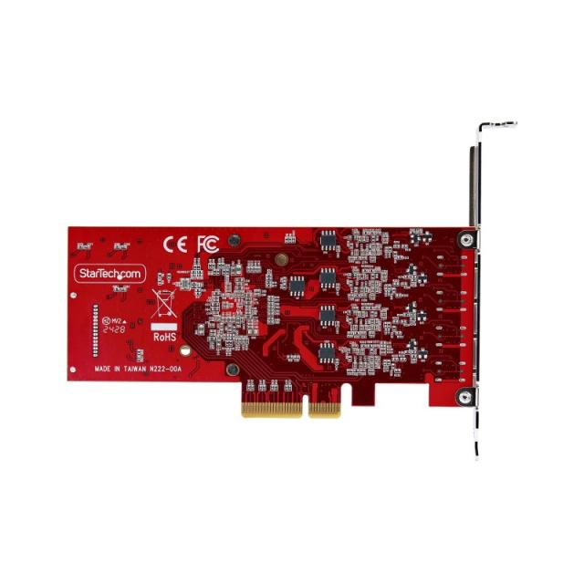 StarTech.com - Tarjeta PCIe USB-C de 4 Puertos - Hub Interno USB Tipo C - USB 3.2 10Gb - 4 Controladores Indep - P10Q4C-USB-CARD