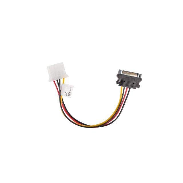 Lanberg - CA-SAHD-10CU-0015 cable de SATA 0,15 m Molex (4-pin) SATA de 15 pines Negro, Rojo, Amarillo