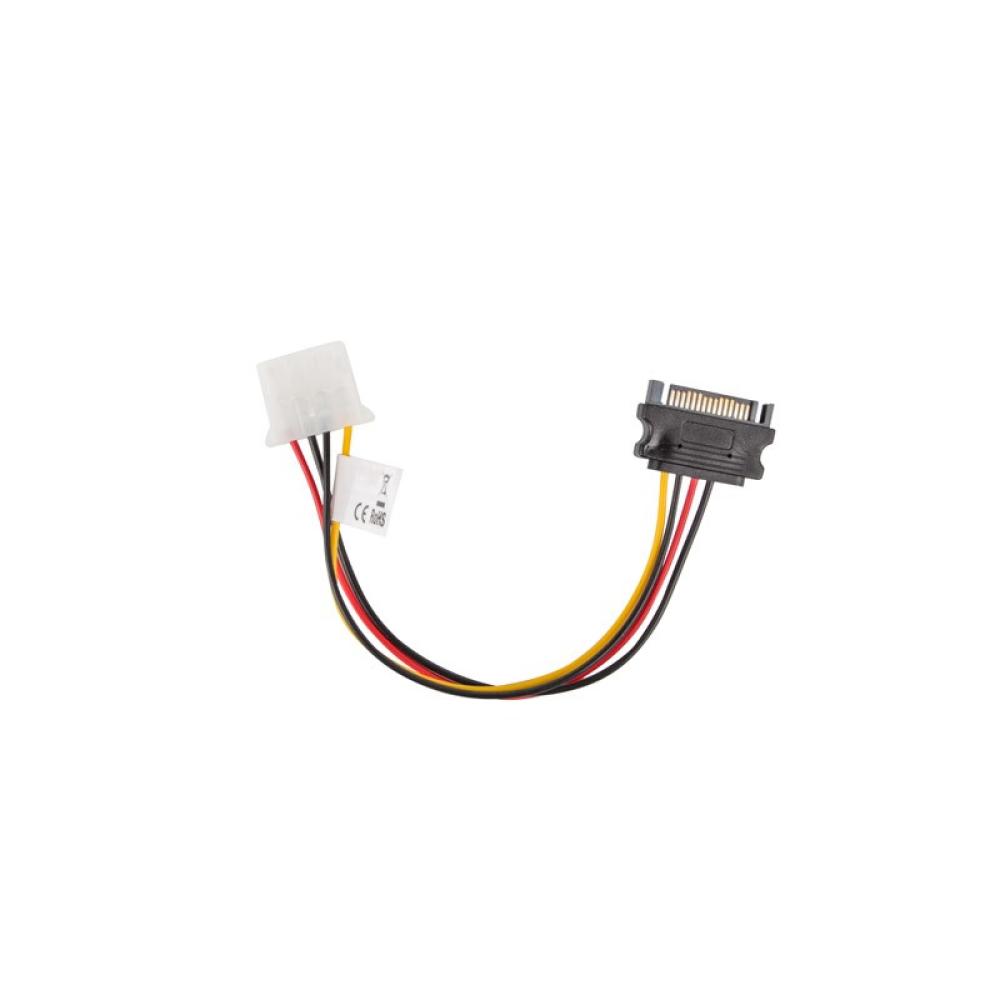 Lanberg - CA-SAHD-10CU-0015 cable de SATA 0,15 m Molex (4-pin) SATA de 15 pines Negro, Rojo, Amarillo