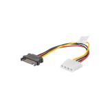 Lanberg - CA-SAHD-10CU-0015 cable de SATA 0,15 m Molex (4-pin) SATA de 15 pines Negro, Rojo, Amarillo