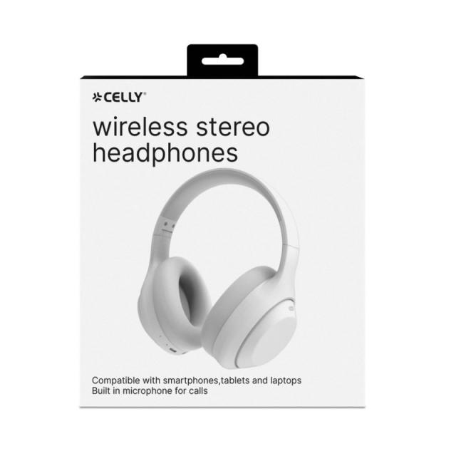Celly - WAVEBEATWH auricular y casco Auriculares Inalámbrico Diadema Llamadas/Música USB Tipo C Blanco