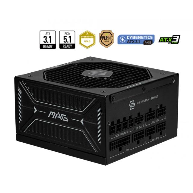MSI - MAG A850GLS PCIE5 unidad de fuente de alimentación 850 W 24-pin ATX ATX Negro