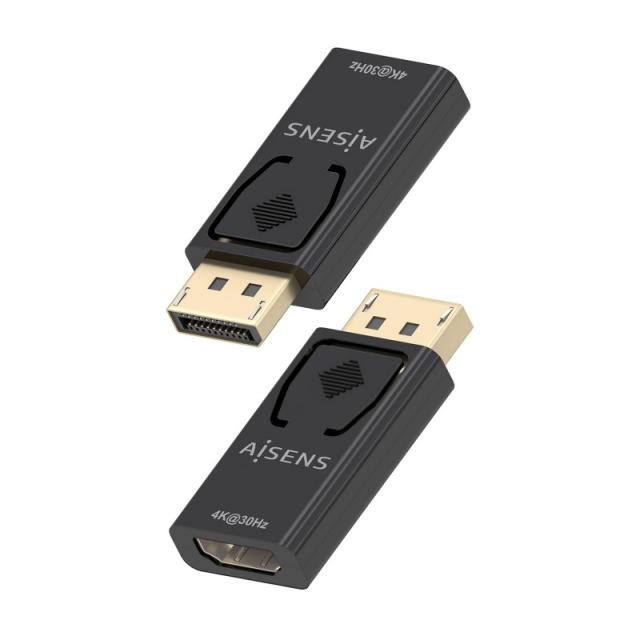 AISENS - Conversor Displayport A HDMI 4K@30Hz, DP/M-HDMI/H, Negro