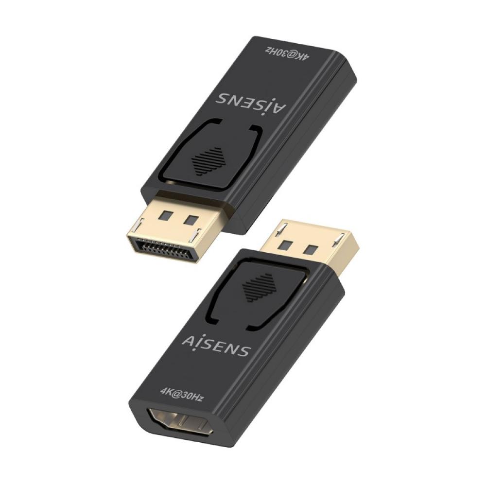 AISENS - Conversor Displayport A HDMI 4K@30Hz, DP/M-HDMI/H, Negro