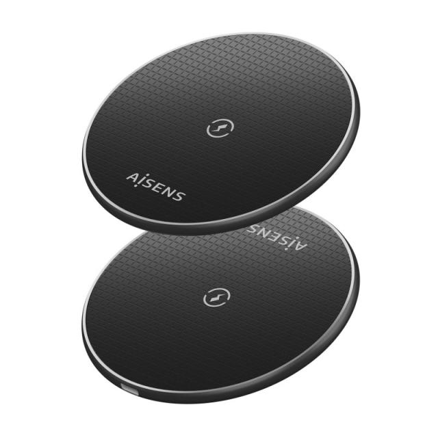 AISENS - Cargador Inalambrico USB-C 15W Para Movil, Negro