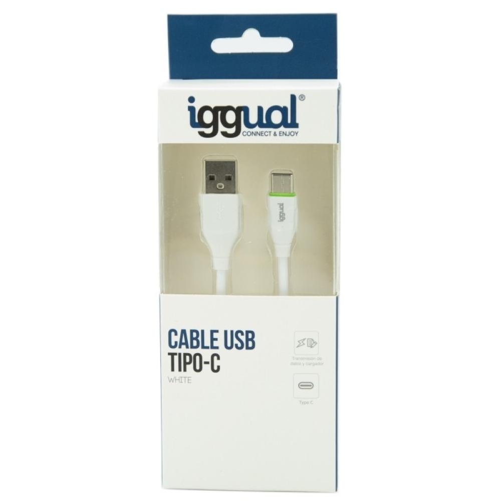 iggual - cable USB-A/USB-C 100 cm blanco