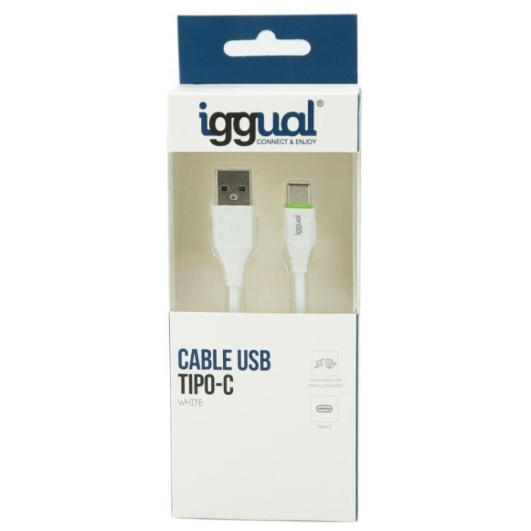 iggual - cable USB-A/USB-C 100 cm blanco