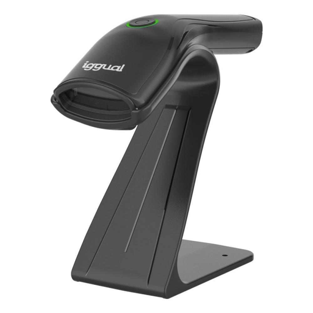 iggual - Lector código barras 1D USB botón soporte