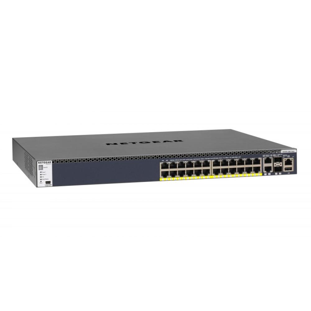 NETGEAR - M4300-28G-PoE+ Gestionado L3 Gigabit Ethernet (10/100/1000) Energía sobre Ethernet (PoE) 1U Negro
