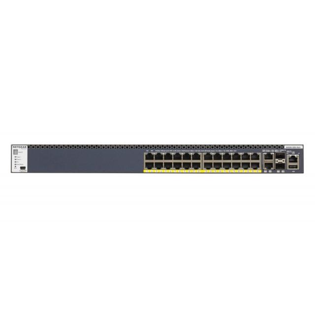 NETGEAR - M4300-28G-PoE+ Gestionado L3 Gigabit Ethernet (10/100/1000) Energía sobre Ethernet (PoE) 1U Negro