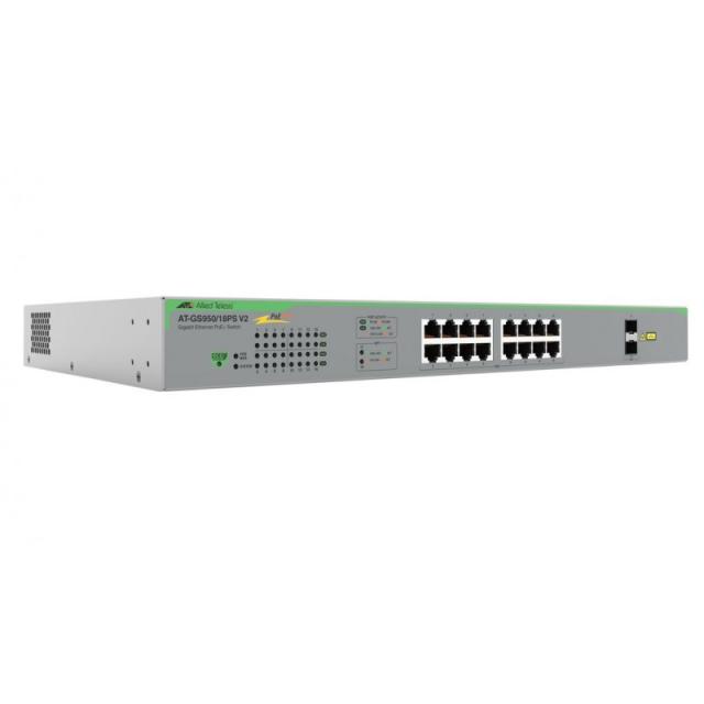 Allied Telesis - AT-GS950/18PS-V2-50 switch No administrado Gigabit Ethernet (10/100/1000) Energía sobre Ethernet (PoE) Gris