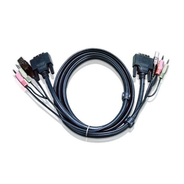 ATEN - Cable KVM DVI-D single link USB de 3 m