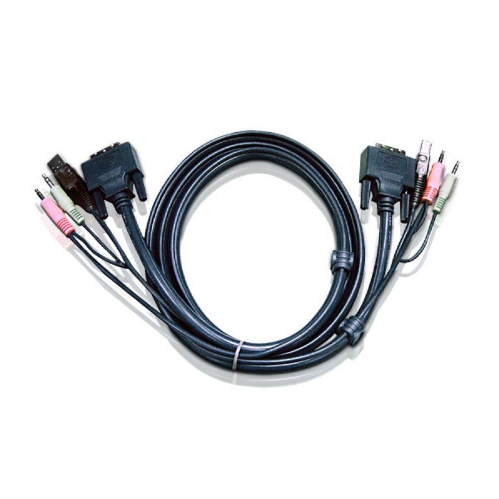 ATEN - Cable KVM DVI-D single link USB de 3 m