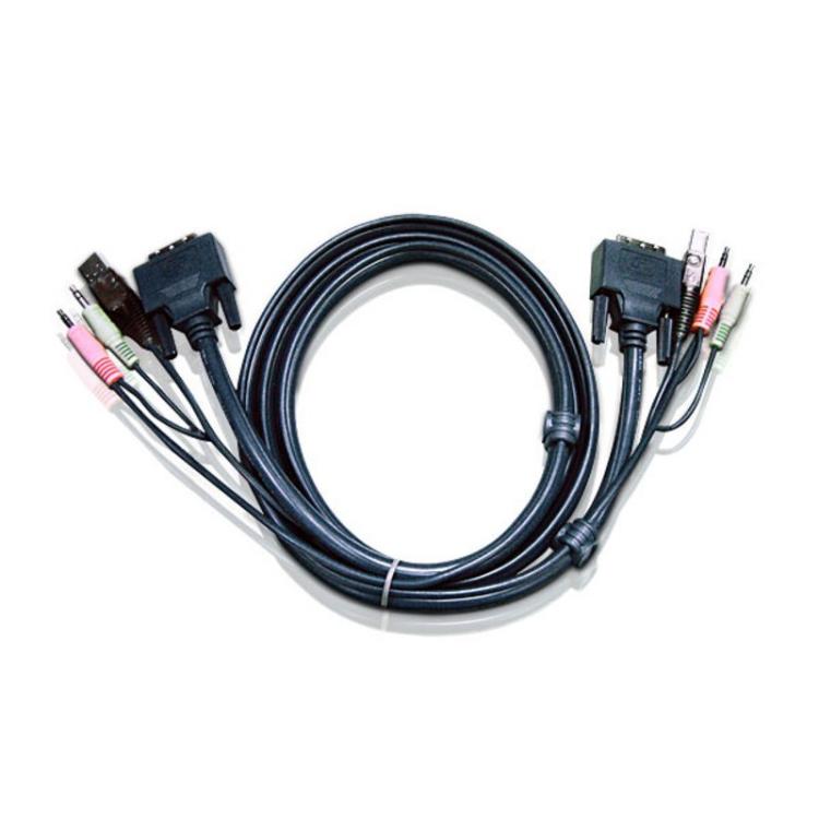 ATEN - Cable KVM DVI-D single link USB de 3 m