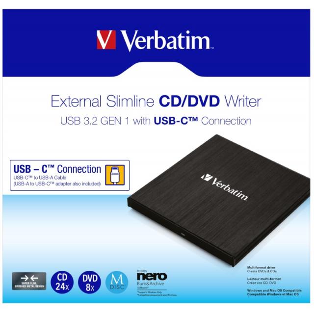 Verbatim - 43886 unidad de disco óptico DVD±RW Negro