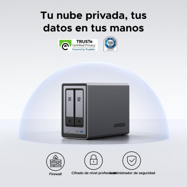 Ugreen - NASync DXP2800 NAS System 2-Bay Compacto Intel® N N100 8 GB DDR5 0 TB UGOS Pro Negro