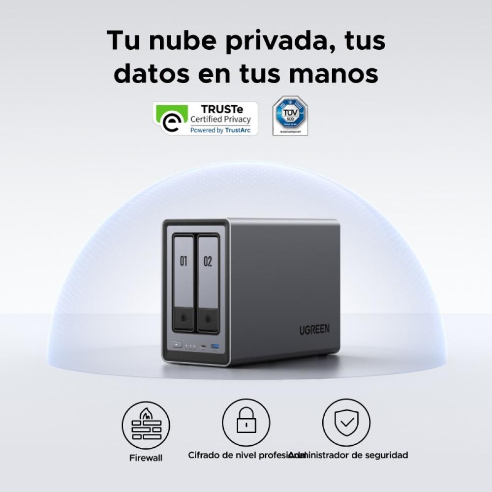 Ugreen - NASync DXP2800 NAS System 2-Bay Compacto Intel® N N100 8 GB DDR5 0 TB UGOS Pro Negro