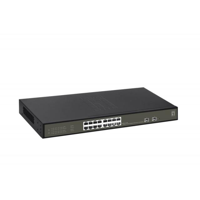 LevelOne - GES-2118P switch Gestionado L2 Gigabit Ethernet (10/100/1000) Energía sobre Ethernet (PoE) Negro