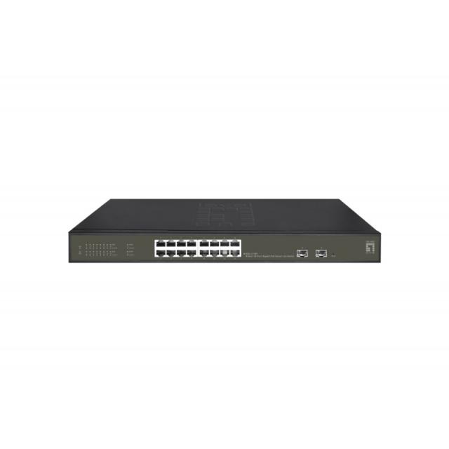 LevelOne - GES-2118P switch Gestionado L2 Gigabit Ethernet (10/100/1000) Energía sobre Ethernet (PoE) Negro