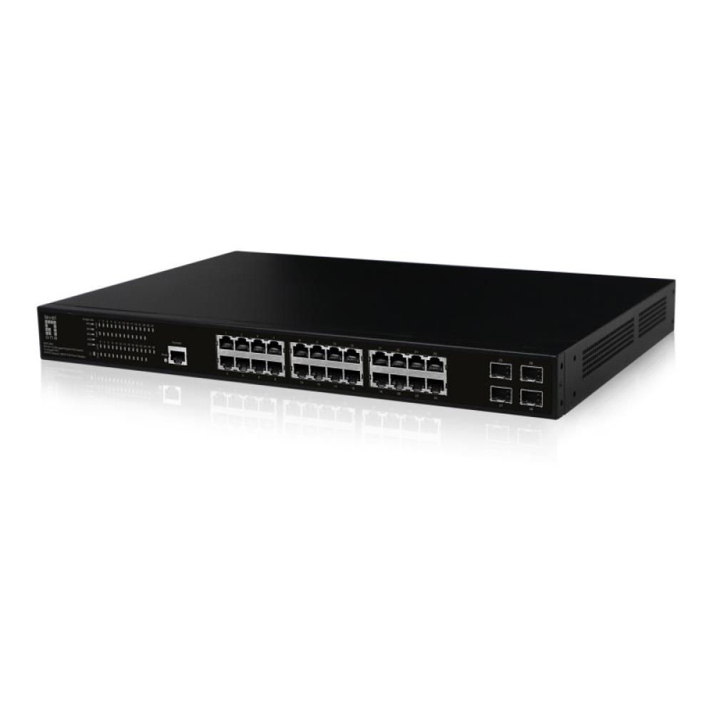 LevelOne - GEP-2861 switch Gestionado L2 Gigabit Ethernet (10/100/1000) Energía sobre Ethernet (PoE) 1U Negro