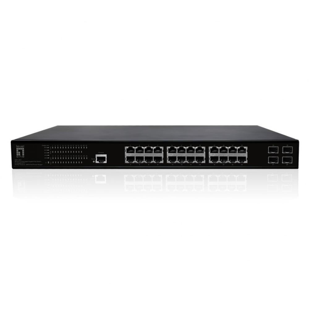 LevelOne - GEP-2861 switch Gestionado L2 Gigabit Ethernet (10/100/1000) Energía sobre Ethernet (PoE) 1U Negro